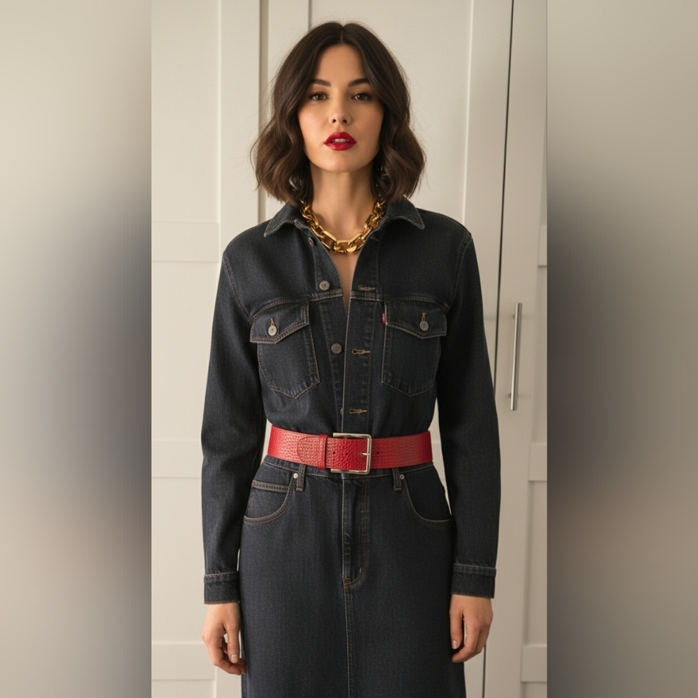 Universal Threads Dark Wash Denim Long Dress Jumpsuit Romper Size 10 NWT